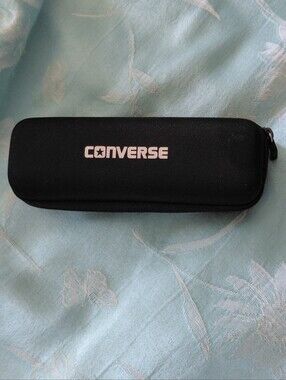 Converse Black Eyeglass Zipper Case with White Logo
